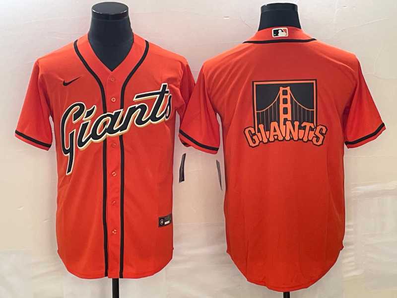 Men%27s San Francisco Giants Orange Team Big Logo Cool Base Stitched Baseball Jersey